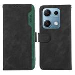 For Redmi Note 14S 4G ABEEL Color Block Magnetic RFID Leather Phone Case(Black-Green)