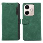 For Redmi 13x ABEEL Color Block Magnetic RFID Leather Phone Case(Green-Black)