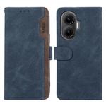 For Redmi Turbo 4 Pro ABEEL Color Block Magnetic RFID Leather Phone Case(Blue-Brown)