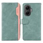For Redmi Turbo 4 Pro ABEEL Color Block Magnetic RFID Leather Phone Case(Cyan-Pink)