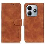 For Redmi Note 14 4G KHAZNEH Retro Texture Flip Leather Phone Case(Brown)