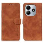 For Redmi Note 14 4G 164.84mm KHAZNEH Retro Texture Flip Leather Phone Case(Brown)