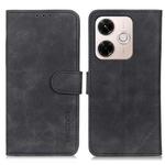 For Redmi 13X KHAZNEH Retro Texture Flip Leather Phone Case(Black)
