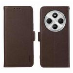 For Redmi 14C 4G ABEEL Side-Magnetic Litchi Pattern Leather RFID Phone Case(Brown)