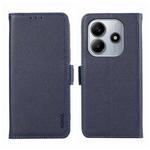 For Redmi Note 14 4G 164.84mm ABEEL Side-Magnetic Litchi Pattern Leather RFID Phone Case(Blue)