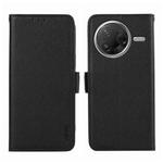For Redmi K80 / K80 Pro ABEEL Side-Magnetic Litchi Pattern Leather RFID Phone Case(Black)