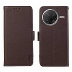For Redmi K80 / K80 Pro ABEEL Side-Magnetic Litchi Pattern Leather RFID Phone Case(Brown)