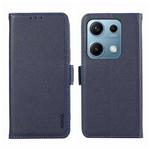 For Redmi Note 14S 4G ABEEL Side-Magnetic Litchi Pattern Leather RFID Phone Case(Blue)