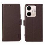 For Redmi 13X ABEEL Side-Magnetic Litchi Pattern Leather RFID Phone Case(Brown)
