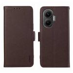 For Redmi Turbo 4 Pro ABEEL Side-Magnetic Litchi Pattern Leather RFID Phone Case(Brown)
