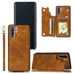 For Huawei P30 Pro Mandala Embossed PU + TPU Case with Holder & Card Slots & Photo Frame & Strap(Brown)