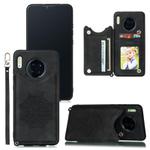 For Huawei Mate 30 Pro Mandala Embossed PU + TPU Case with Holder & Card Slots & Photo Frame & Strap(Black)