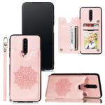 For Xiaomi Redmi K30 Mandala Embossed PU + TPU Case with Holder & Card Slots & Photo Frame & Strap(Rose Gold)