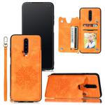 For Xiaomi Redmi K30 Mandala Embossed PU + TPU Case with Holder & Card Slots & Photo Frame & Strap(Yellow)