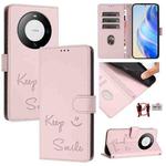 For Huawei Mate 60 Pro / 60 Pro+ Smile Embossing RFID Leather Phone Case(Pink)