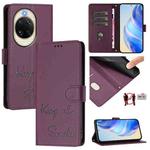 For Huawei nova 14 Pro 5G Smile Embossing RFID Leather Phone Case(Violet)