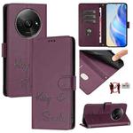 For Xiaomi Poco C61 Smile Embossing RFID Leather Phone Case(Violet)