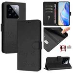 For Xiaomi 14 Pro Smile Embossing RFID Leather Phone Case(Black)