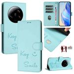 For Xiaomi 13 Ultra Smile Embossing RFID Leather Phone Case(Mint Green)