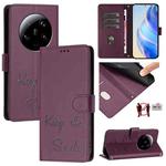 For Xiaomi 13 Ultra Smile Embossing RFID Leather Phone Case(Violet)