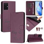 For Xiaomi Poco M4 5G / Poco M5 4G Smile Embossing RFID Leather Phone Case(Violet)