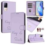 For Xiaomi Civi 1S Smile Embossing RFID Leather Phone Case(Light Purple)