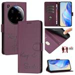 For Xiaomi 15 Ultra Smile Embossing RFID Leather Phone Case(Violet)
