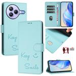 For Xiaomi Civi 5 Pro 5G Smile Embossing RFID Leather Phone Case(Mint Green)