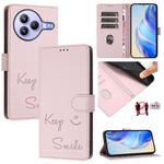 For Xiaomi Civi 5 Pro 5G Smile Embossing RFID Leather Phone Case(Pink)