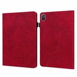 For Honor Pad 8 Peacock Embossed Pattern Leather Tablet Case(Red)