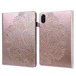 For Honor Pad X9 Peacock Embossed Pattern Leather Tablet Case(Rose Gold)