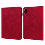 For Honor Pad X9 Peacock Embossed Pattern Leather Tablet Case(Red)