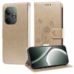 For Realme GT 6 / GT Neo6 SE Embossed Butterfly Flowers Leather Phone Case(Gold)