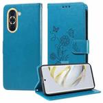 For Huawei nova 10 Embossed Butterfly Flowers Leather Phone Case(Blue)