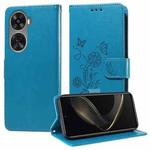 For Huawei nova 12 SE 4G Embossed Butterfly Flowers Leather Phone Case(Blue)