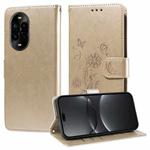 For Huawei nova 13 Pro Embossed Butterfly Flowers Leather Phone Case(Gold)