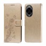 For Huawei nova 14 Embossed Butterfly Flowers Leather Phone Case(Gold)