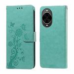 For Huawei nova 14 Embossed Butterfly Flowers Leather Phone Case(Green)