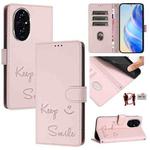 For Honor 200 Smile Embossing RFID Leather Phone Case(Pink)