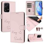 For Honor 200 Lite Global Smile Embossing RFID Leather Phone Case(Pink)