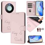 For Honor X9c Smart 5G Smile Embossing RFID Leather Phone Case(Pink)
