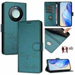For Honor X9c Smart 5G Smile Embossing RFID Leather Phone Case(Peacock Green)
