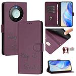 For Honor X9c Smart 5G Smile Embossing RFID Leather Phone Case(Violet)