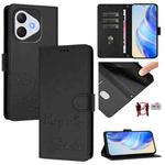For Honor 400 Lite Smile Embossing RFID Leather Phone Case(Black)