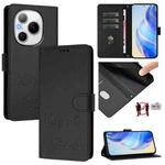 For Honor Power 5G Smile Embossing RFID Leather Phone Case(Black)