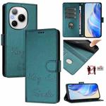 For Honor Power 5G Smile Embossing RFID Leather Phone Case(Peacock Green)