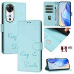 For Honor Play 60 5G Smile Embossing RFID Leather Phone Case(Mint Green)