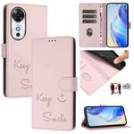 For Honor Play 60 5G Smile Embossing RFID Leather Phone Case(Pink)