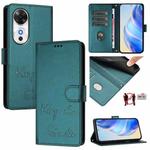 For Honor Play 60 5G Smile Embossing RFID Leather Phone Case(Peacock Green)