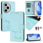 For Honor 400 Pro 5G Smile Embossing RFID Leather Phone Case(Mint Green)
